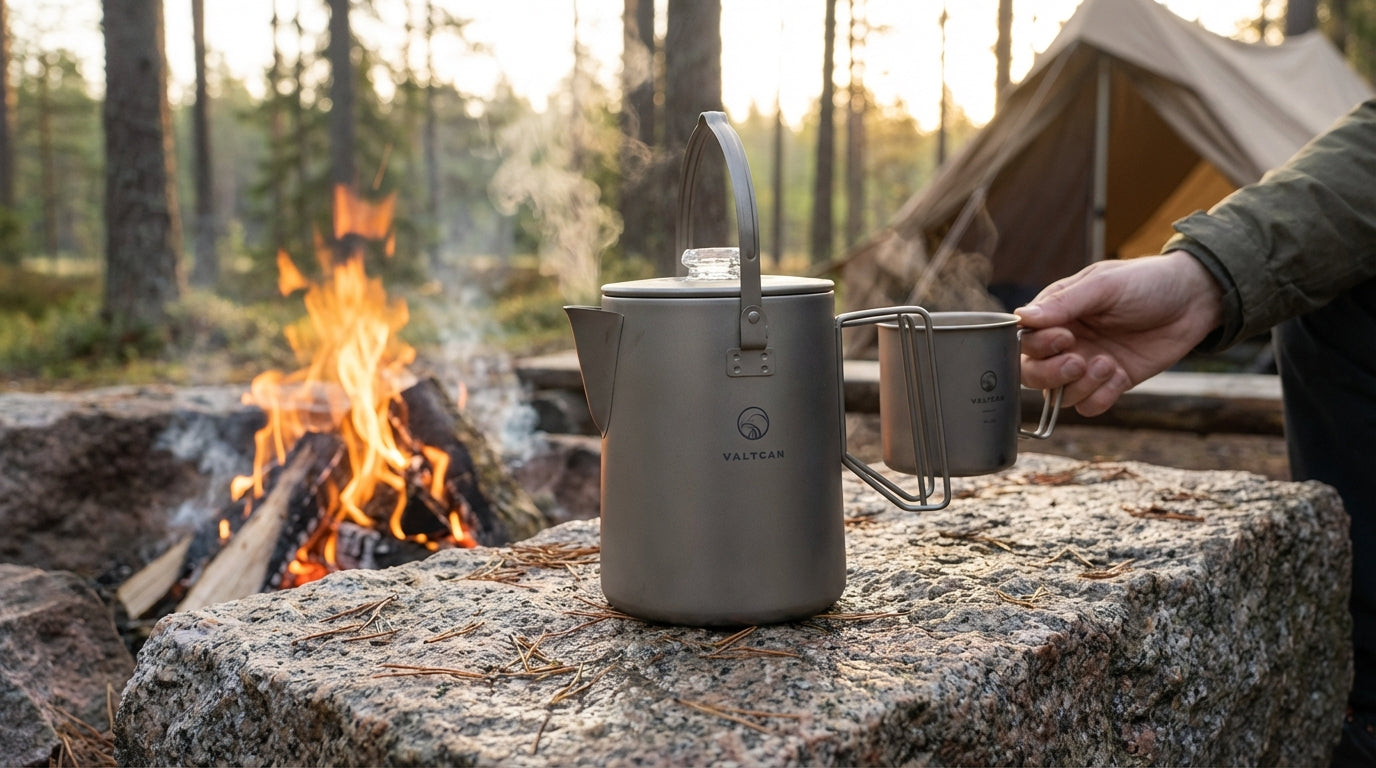 Titanium Coffee Percolator Built Once, Brews for Life · 1.5L · 6 Cups · 395g · No Coatings