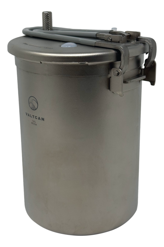 Valtcan 1800ml Titanium Rice Cooker Pot Home and Camping Backpacking Bento Lunch Box with locking Lid for Rapid Easy Rice Making