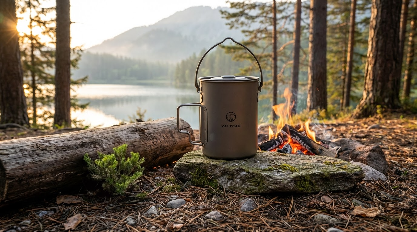 Valtcan 900ml Titanium Pot Boil, Cook & Drink From One Pot · 134g · Nests Your Bottle