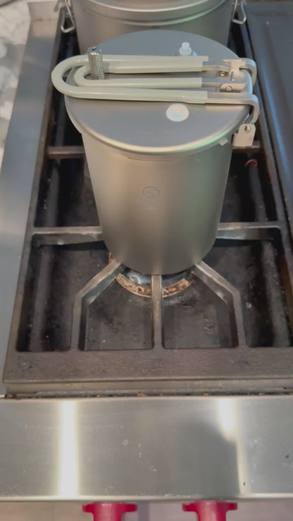 Titanium Pressure Pot Perfect Rice, Any Flame, Any Altitude · 1800ml · 35kPa Locking Lid · 520g Ultralight