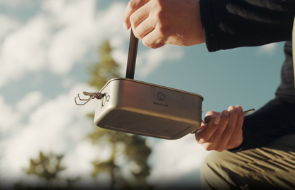 Reheat Over Fire. Same Box. 1200ml Titanium Bento · Airtight leakproof seal · Reheatable on open flame · 9 oz