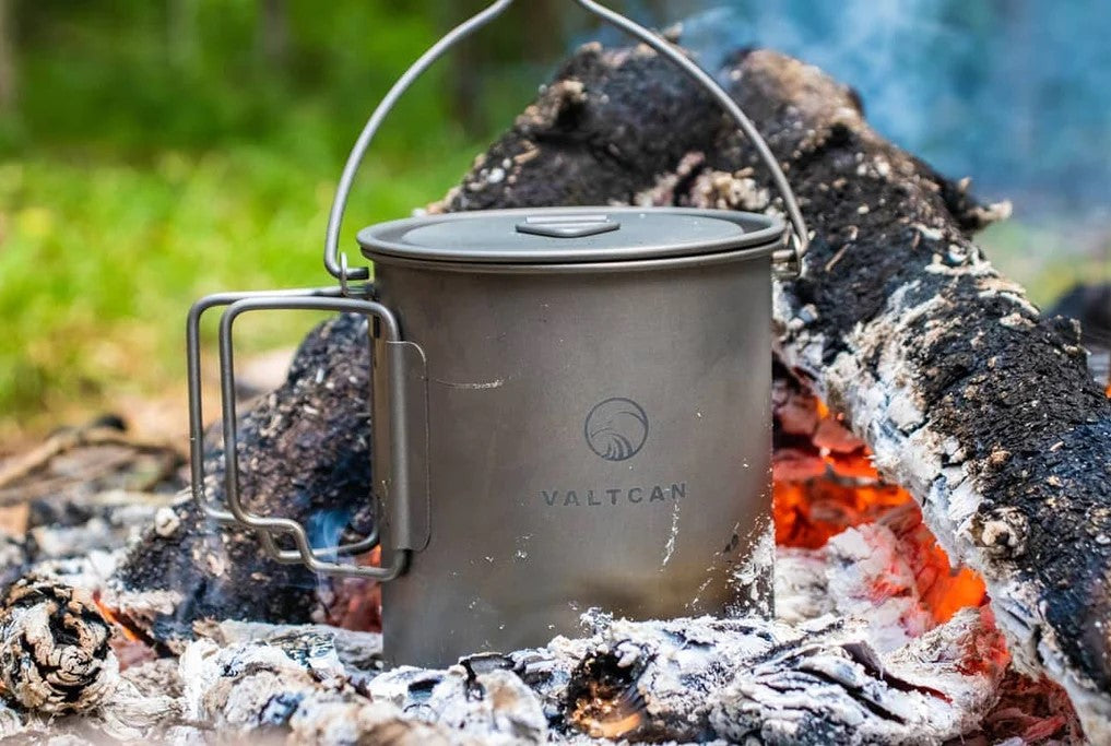 Valtcan 900 ml Titan-Topfbecher 34 fl oz Kaffeetasse mit Deckel und Packsack 134 g 