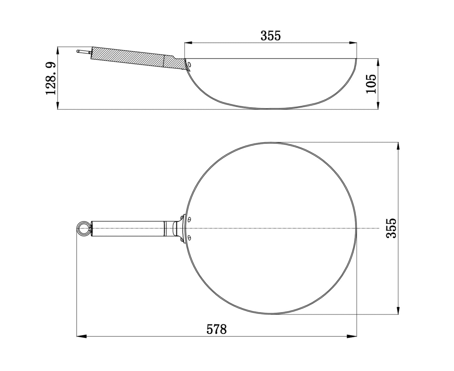Valtcan T35 Titanium Wok 14” 2.5 mm Thick Grade 1 No Coating, Heat-Treated Smooth Cooking Surface Ultra-Light Lifetime Performance for Home & Professional Chefs 1.37Kg