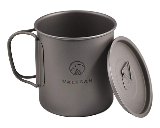 VALTCAN Titanium Camping Cup with Lid 450ml