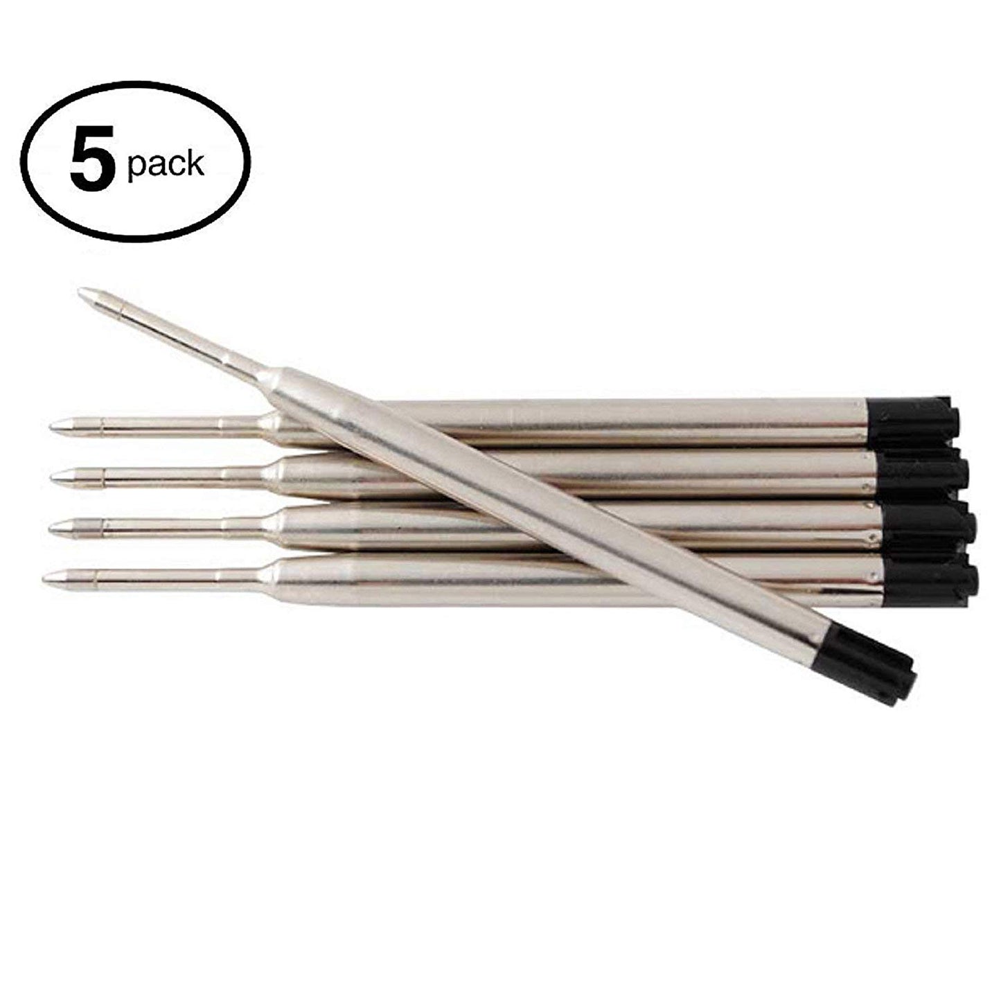 Valtcan 2VM Black Smooth Ink Ballpoint Pen 5 Refills