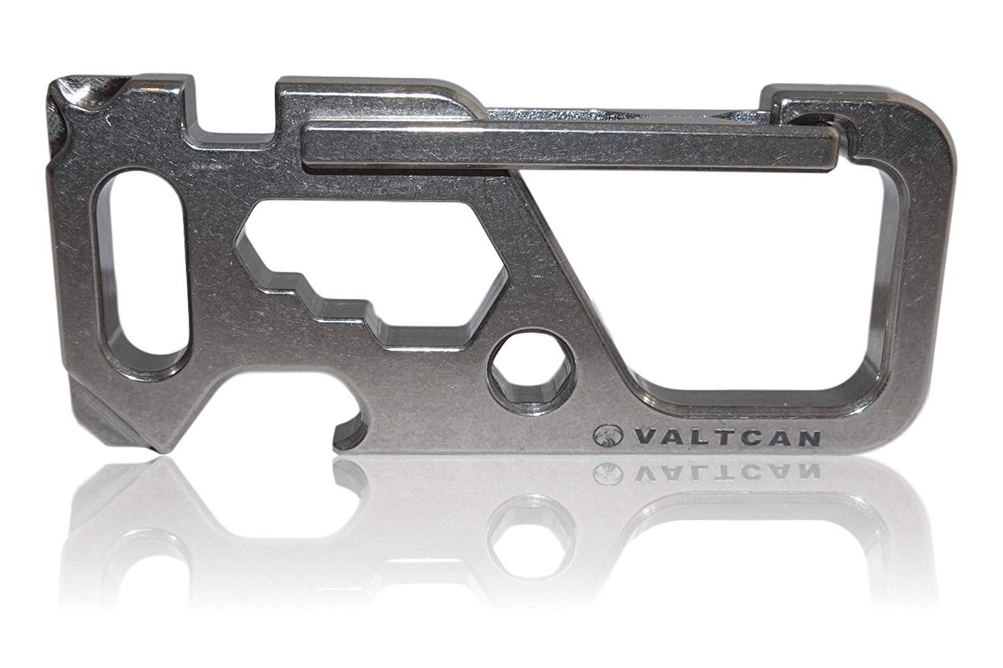 Valtcan Titanium Carabiner Multi Tool Key Chain Holder Glossy Stonewash 18g