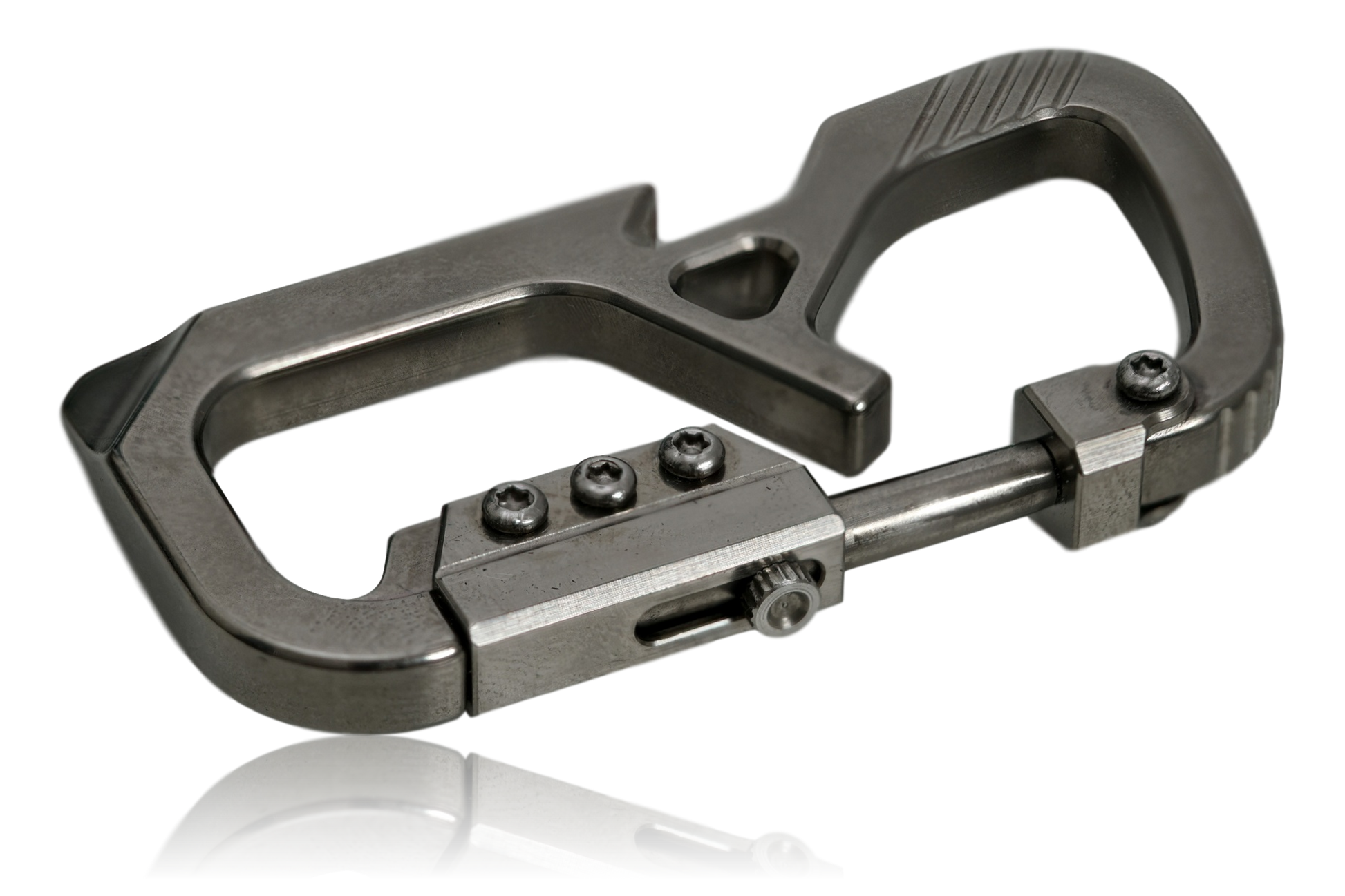 Valtcan Titanium Carabiner Multi Tool Key Chain Holder Glossy Stonewash