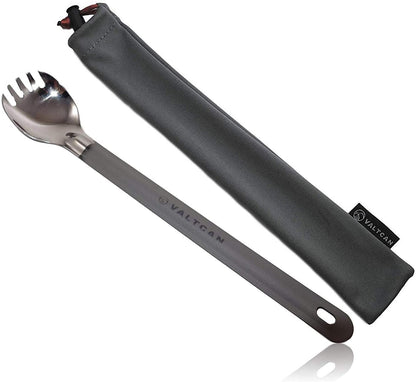 Valtcan Titanium Spork Long Handle Polished Bowl 9in length 17g