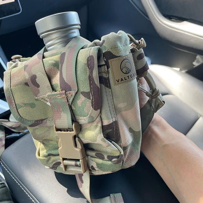 Valtcan Titanium EndurePro Canteen with Mess kit Water Bottle Set Hydrate for Survival 1.1L, 750ml, 400ml 350g