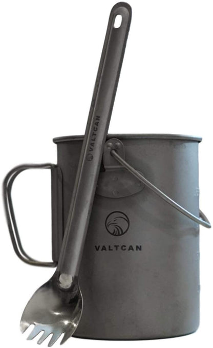 Valtcan Titanium Spork Long Handle Polished Bowl 9in length 17g