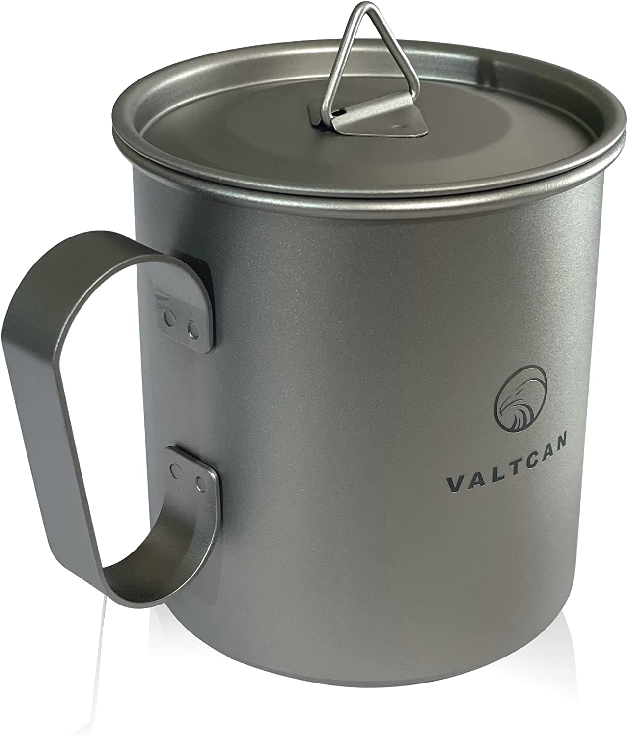 Valtcan 420ml Titanium Camping Cup with Tight Lid Fixed Rigid Handle 14.2 fl oz 81g