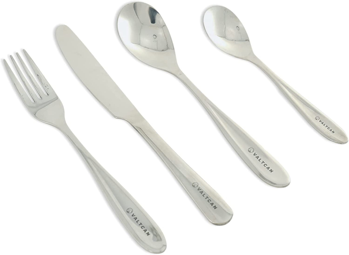 Valtcan Titanium Fork Spoon Knife Teaspoon Kitchen Flatware Long Dinner Size Travel Utensils Set 105g