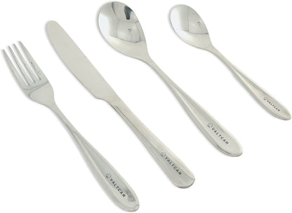 Valtcan Titanium Fork Spoon Knife Teaspoon Kitchen Flatware Long Dinner Size Travel Utensils Set 105g