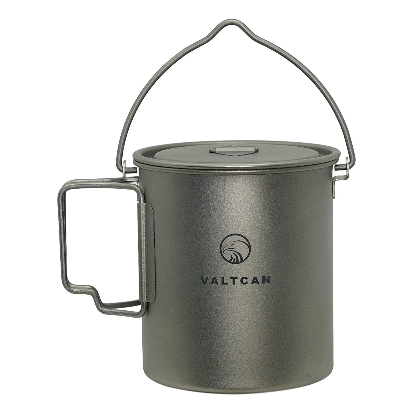 Valtcan 1000ml Titanium Kettle Pot Camping Water with Tight Lid Handle