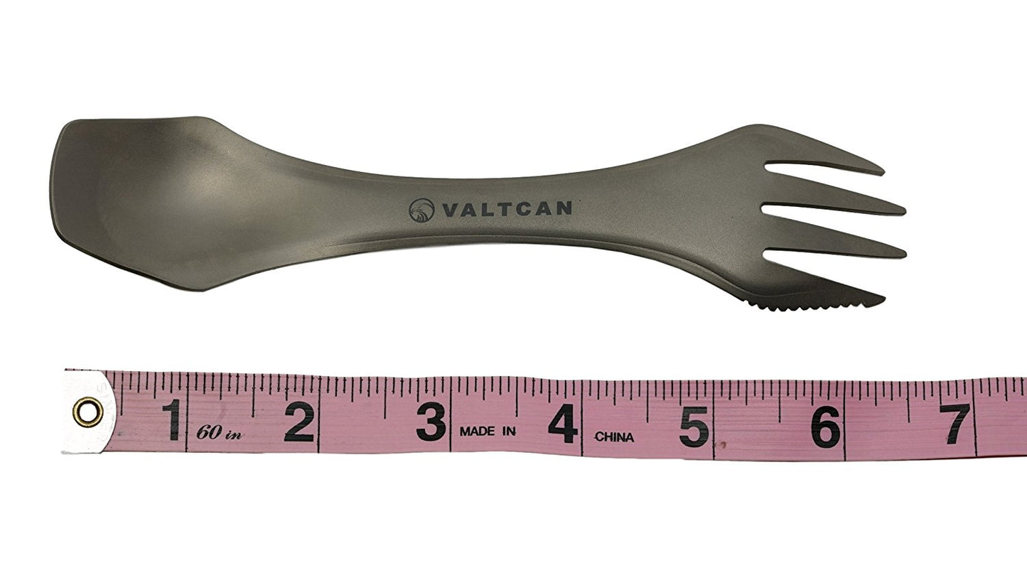 VALTCAN Titanium Spork 3-in-1 Fork Spoon Knife Essential Camping Flatware