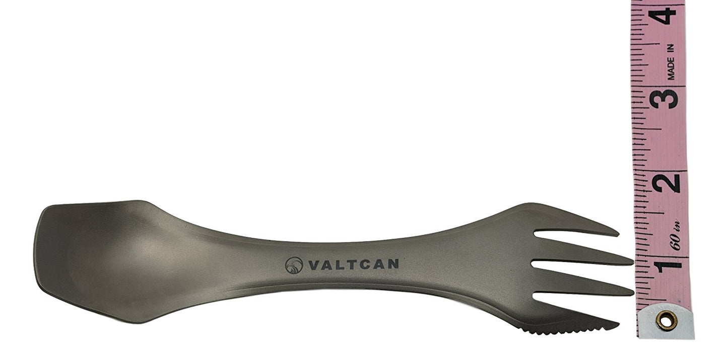 VALTCAN Titan-Göffel, 3-in-1-Gabel, Löffel, Messer, unverzichtbares Campingbesteck, 24 g 