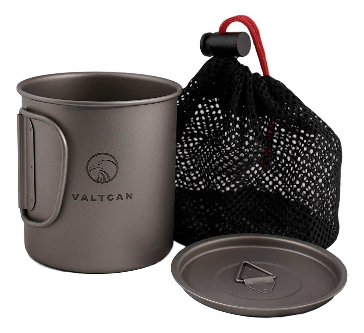 VALTCAN Titan-Campingbecher mit Deckel, 450 ml, 81 g 