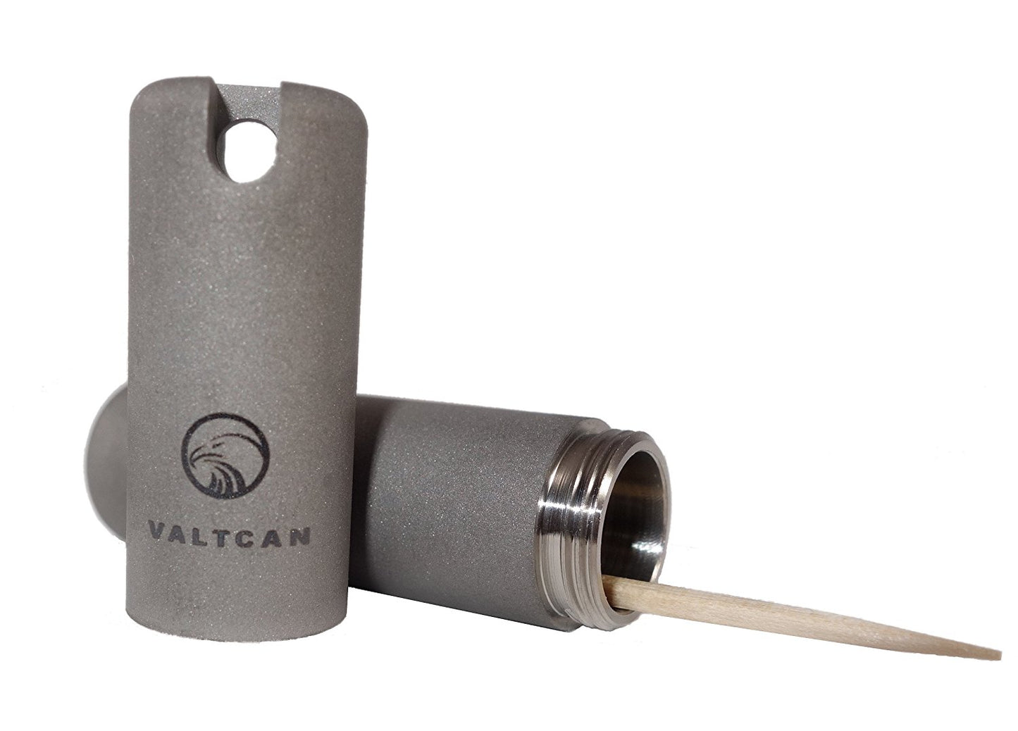 Valtcan Zahnstocherhalter aus reinem Titan mit mattem Finish für einseitige Zahnstocher, 26 g 