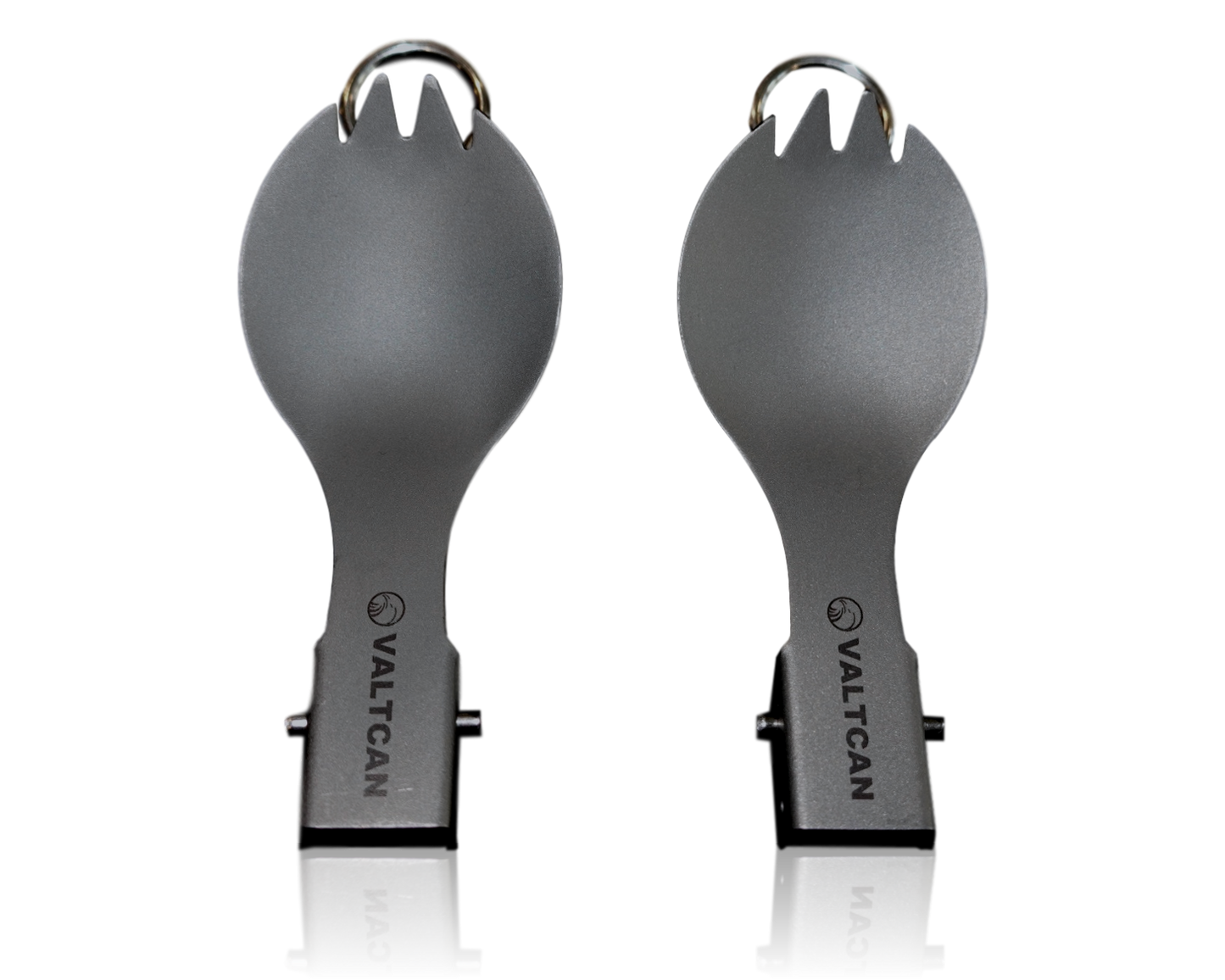Valtcan Titanium Folding Spork Set with Carrying Bag 2 Pack