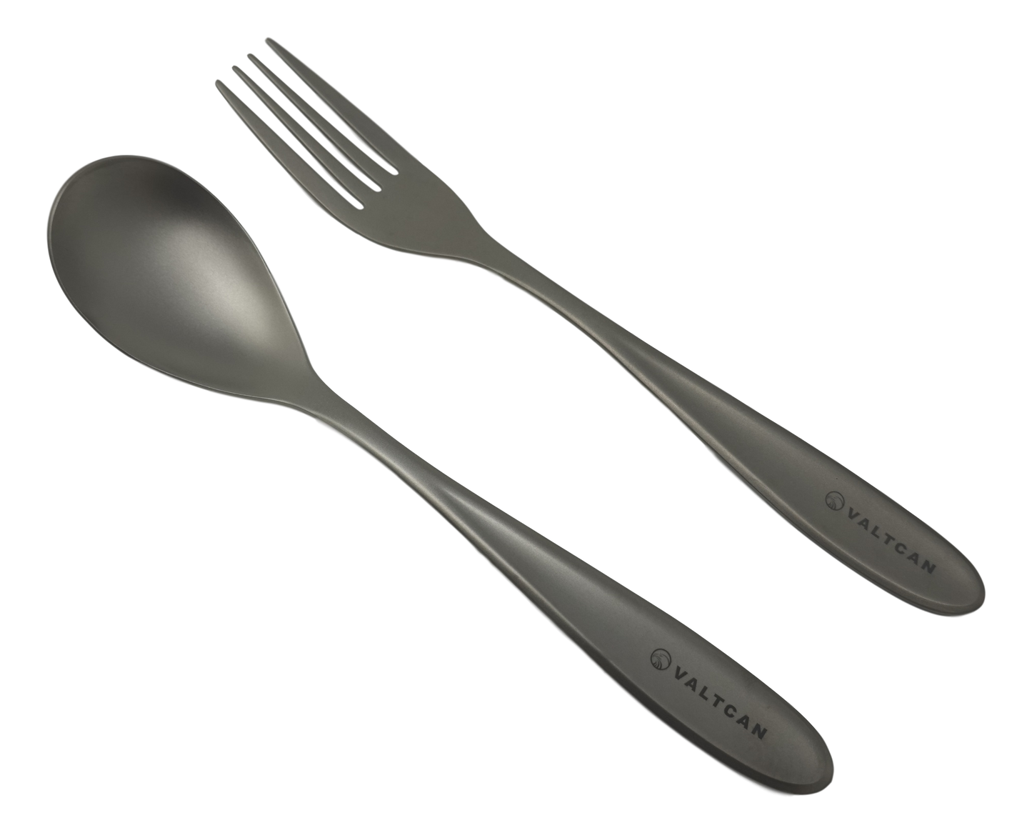 Valtcan Titanium Fork and Spoon Kitchen Flatware Full Length 8 inch Matte