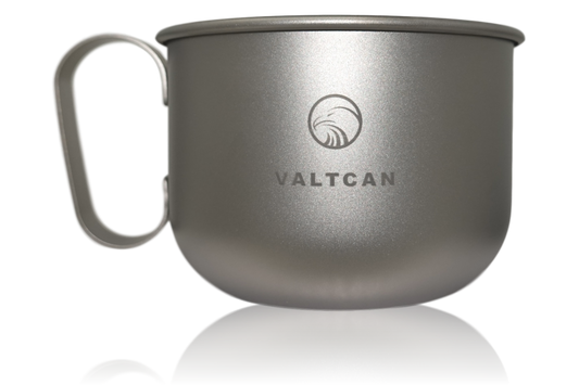 Valtcan Titanbecher, 500 ml, mit stabilem Griff, 16,9 oz Tasse für Kaffee und Tee, 98 g 