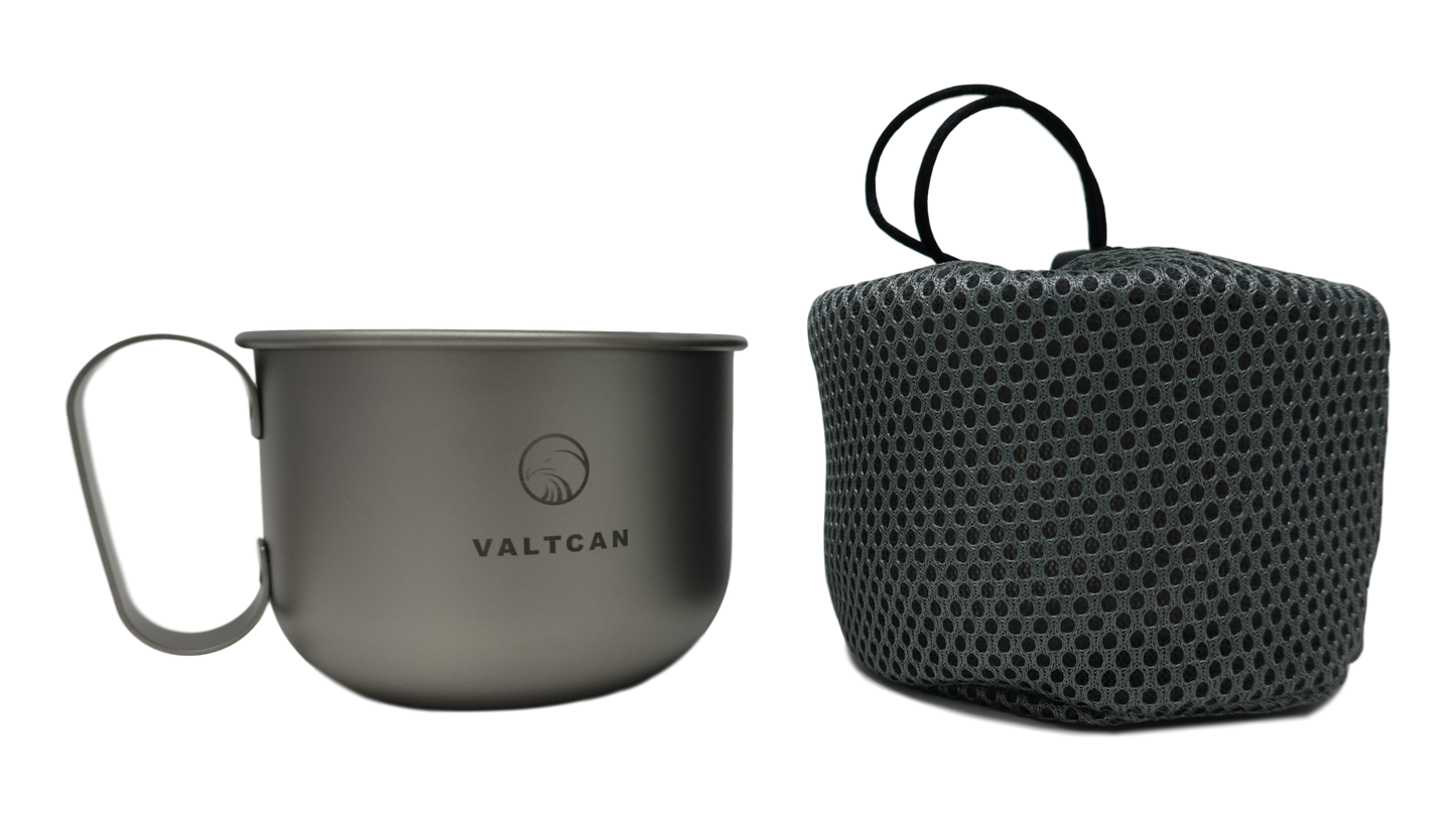Valtcan Titanium Mug 500ml with Solid Handle 16.9 oz Cup for Coffee and Tea 98g