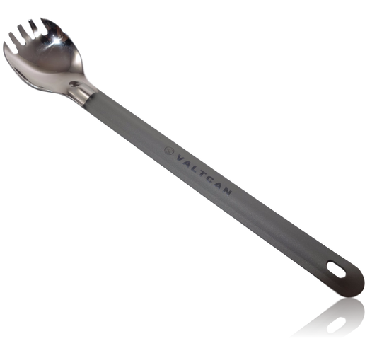 Valtcan Titanium Spork Long Handle Polished Bowl 9in length 17g