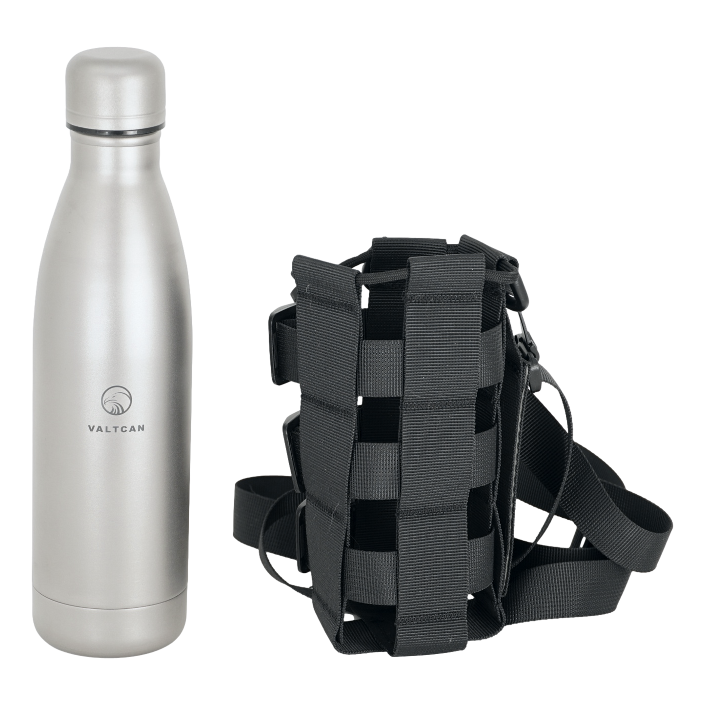 Valtcan Titanium Water Bottle 680ml 2023 Military Design with Carry Case 23oz Capacity for Biking Hiking Single Wall