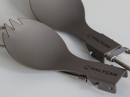 Valtcan Titan-Göffel-Set, faltbar, mit Tragetasche, 2 Stück, 18,4 g 