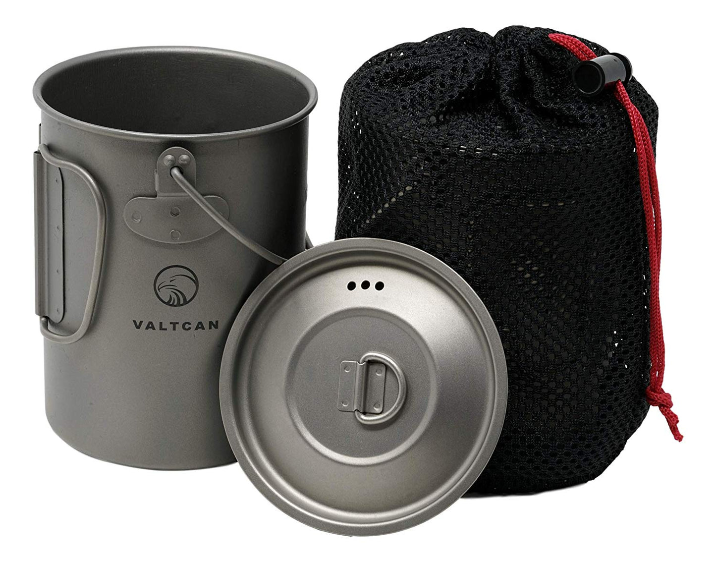 Valtcan 900 ml Titan-Topfbecher 34 fl oz Kaffeetasse mit Deckel und Packsack 134 g 