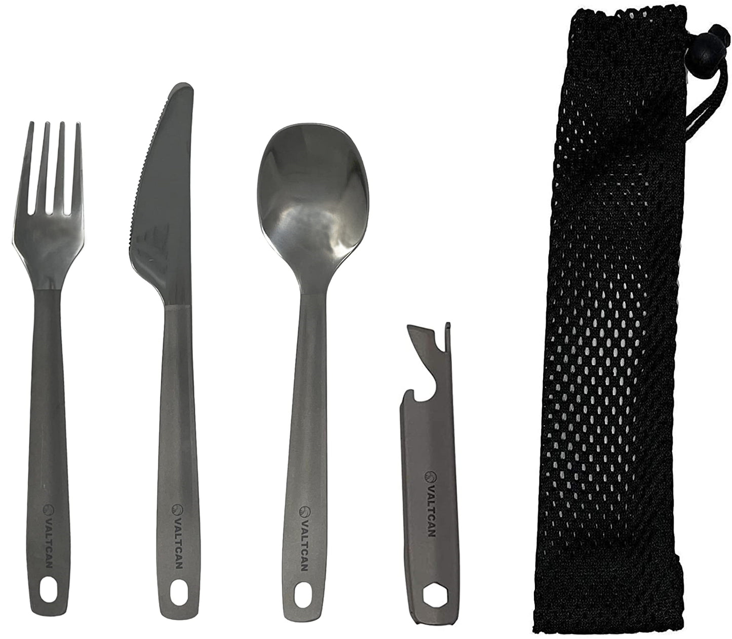 Valtcan Titanium cutlery with polished head 4pc Set 50g
