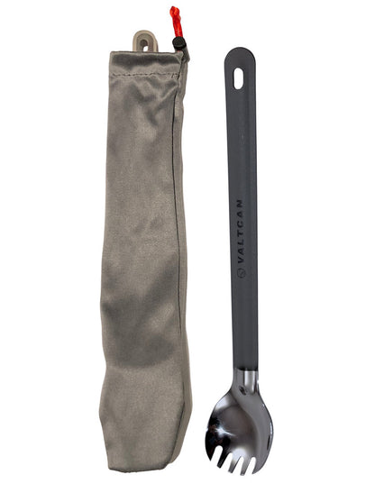 Valtcan Titanium Spork Long Handle Polished Bowl 9in length 17g