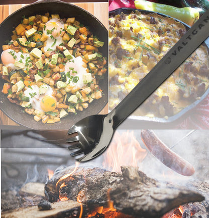 Valtcan Titanium Spork Long Handle Polished Bowl 9in length 17g